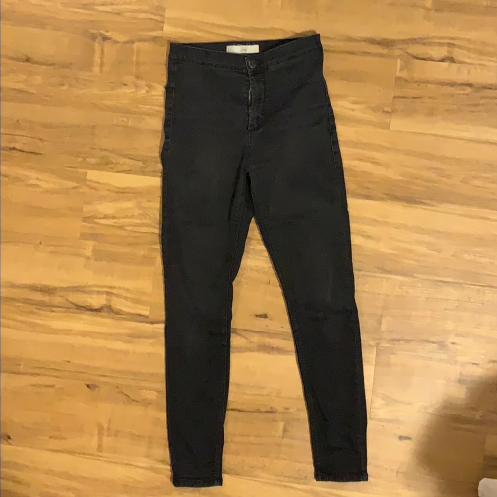Topshop high-waisted black skinny jeans
